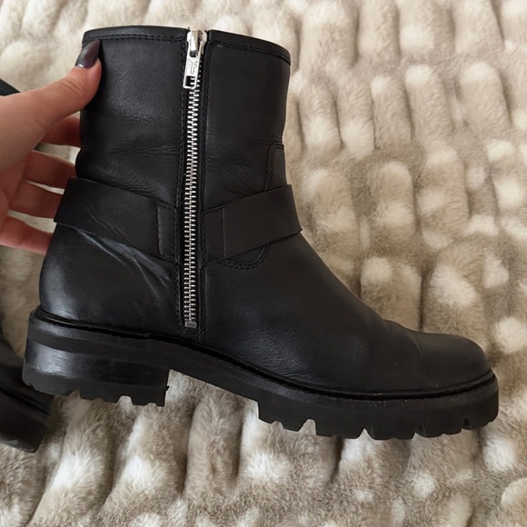 Frye Black Leather Moto Boots - Picture 5 of 9
